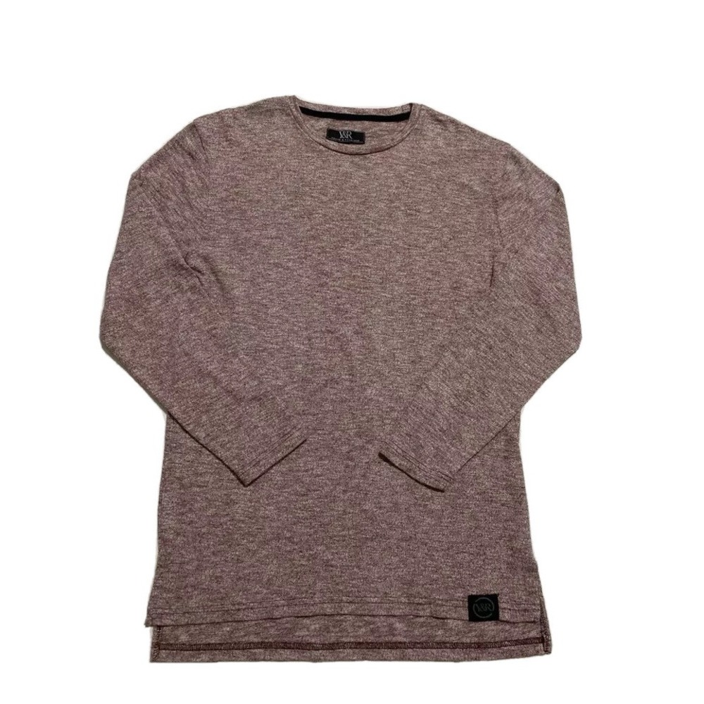 Young & Reckless Mens Sweatshirt M Purple Heathered Long Sleeve Crew Neck Woven